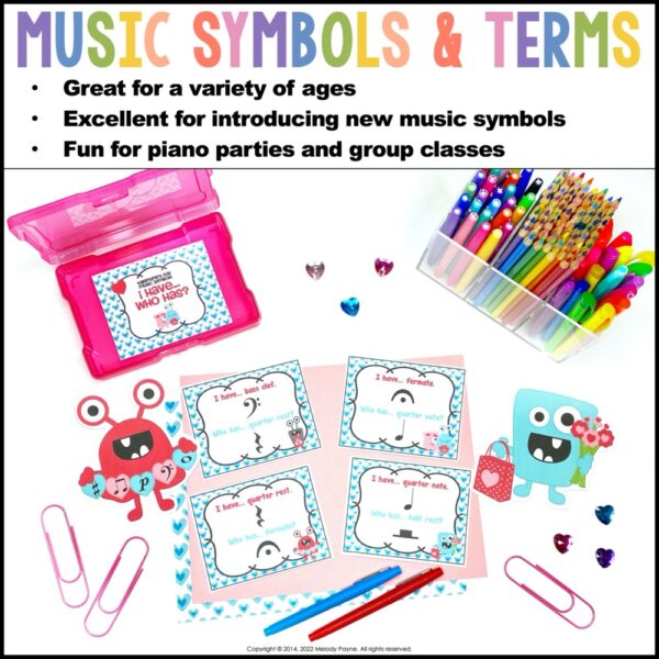I Have…Who Has? Valentine's Day Music Symbols Game