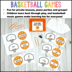 Basketball Music Symbol Matching Games for Piano Lessons & Music Class – Slam Dunk!