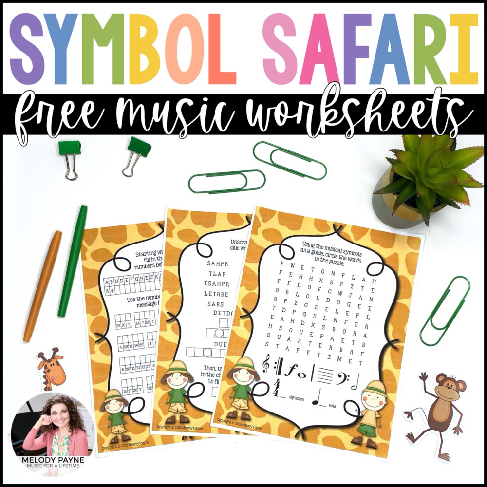 Music Worksheets Free Download: Symbol Safari Music Puzzles