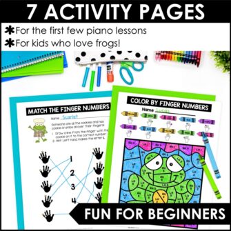 Piano Finger Numbers Activities and Music Worksheets for Beginning ...