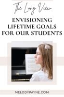 Piano student imagining her future