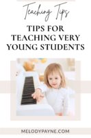 Preschool piano student playing the piano