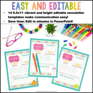 14 Vibrant Colorful Classroom Newsletter Templates – Editable Monthly & Weekly Designs