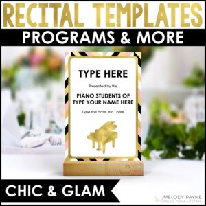 Piano Recital Template – Recital Programs, Certificates, and More – Chic & Glam