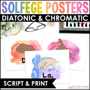 Solfege Hand Sign Posters – Kodaly, Curwen – Watercolor Music Classroom Decor