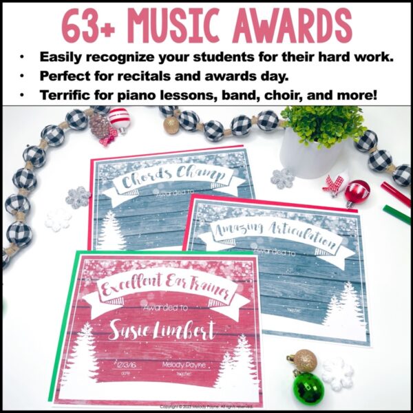 63+ Rustic Winter Music Awards Certificates - Editable for Your Winter Recital or School Music Program