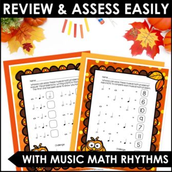 Fall Music Math Rhythm Worksheets for Piano & Music Class - Music Math ...