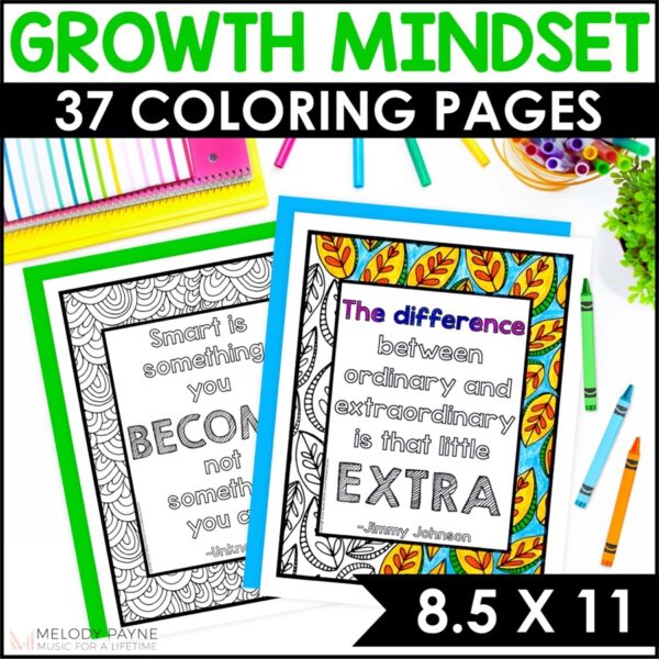 37 Growth Mindset Coloring Pages and Posters