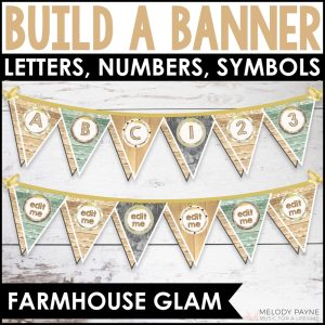 Build Your Own Banner – Bulletin Board Letters & Numbers – Farmhouse Glam Decor