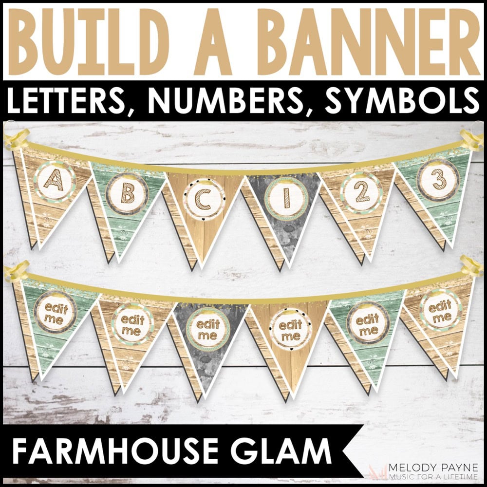 Build Your Own Banner - Bulletin Board Letters & Numbers - Farmhouse Glam Decor