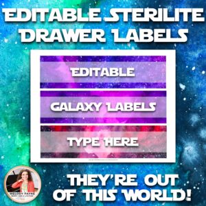 Watercolor Sterilite Drawer Labels: Galaxy, Space, Universe Theme {EDITABLE}