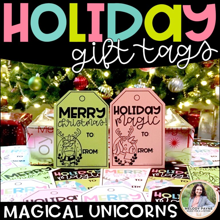 Holiday Gift Tags With Magical Christmas Unicorns