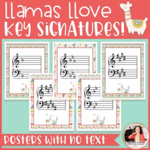 Key Signature Posters: Majors & Minors {Llama & Cactus Music Decor}