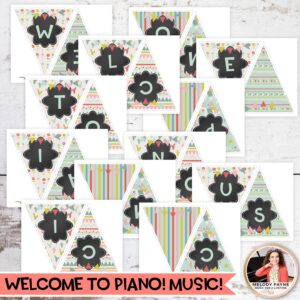 Music Welcome Banner for Piano, Choir, Band, Music, Orchestra {Llamas & Cacti}