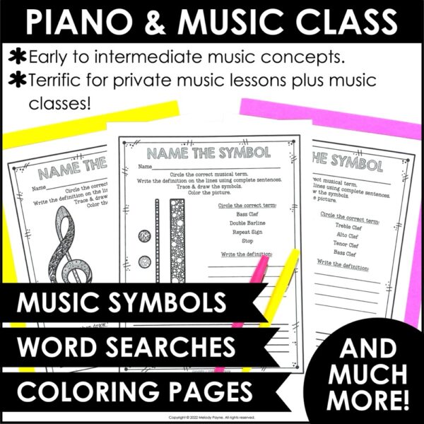 200 Music Theory Worksheets - Music Class & Piano - Note Reading, Rhythm, & More 4 200 Music Theory Worksheets - Music Class & Piano - Note Reading, Rhythm, & More