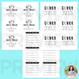 Printable Sticky Notes for the Elementary Classroom & Piano Lessons