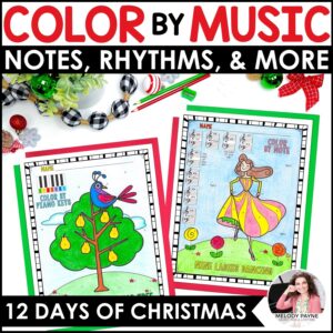 12 Days of Christmas Music Coloring Pages – Notes, Rhythms, Dynamics, Symbols, and More!