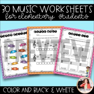 Music Worksheets – Treble Clef, Bass Clef, Alto Clef Note Naming Practice