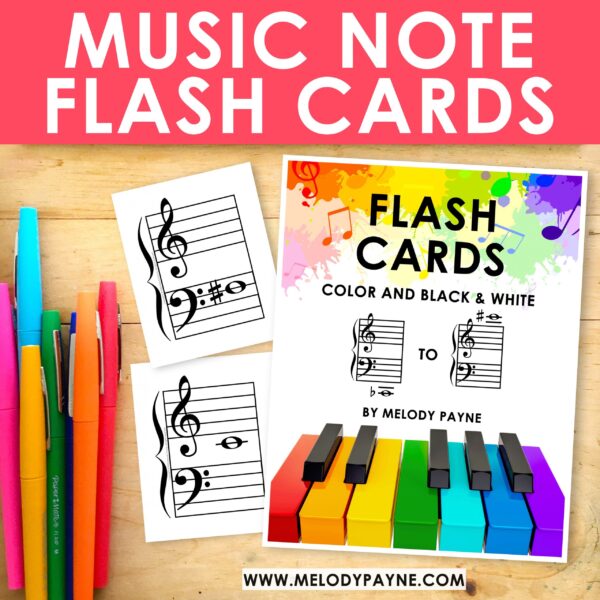 Music Note Flash Cards - Treble & Bass Clef Notes on the Grand Staff