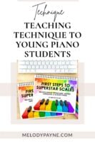 Beginning piano books on a desk