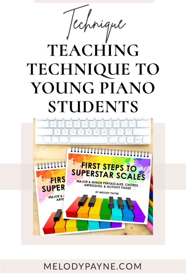 Beginning piano books on a desk