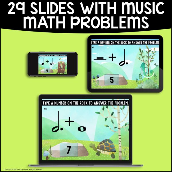 Music Math Addition BOOM™ Cards for Piano Lessons - Adding Note and Rest Values