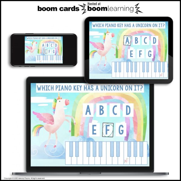 BOOM Cards: White Piano Keys by Melody Payne www.melodypayne.com
