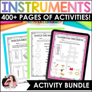 Musical Instruments Activities Bundle – Posters, Labels, Coloring Sheets, Games, Puzzles