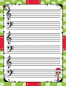 Christmas Staff Paper Variety Pack for Elementary Music Students
