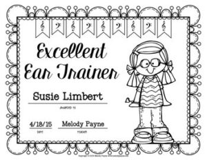 Printable End of Year Elementary Music Awards Certificates – Black & White