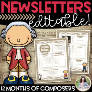 Music Newsletters with Composers: Editable Templates for Each Month