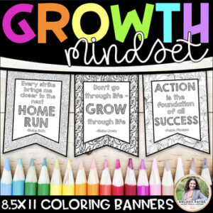 Growth Mindset Coloring Banners {36 Full-Page Banners}