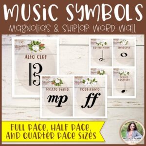 Music Symbols & Dynamics Word Wall Posters {Magnolia Music Class Decor}