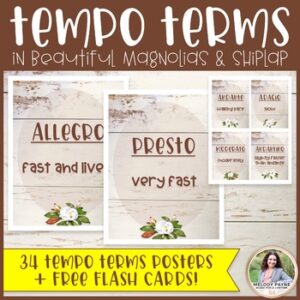 Tempo Posters Plus FREE Flash Cards {Magnolia Music Class Decor}