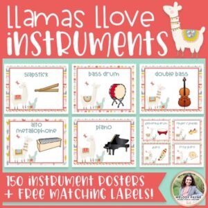 Musical Instrument Posters {150 Llama Decor Posters + FREE Labels!}