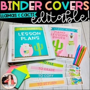 Llama, Cactus, & Shiplap Binder Covers and Spines {EDITABLE}