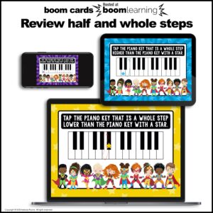 Music BOOM Cards: Half Steps and Whole Steps on the Piano Keys