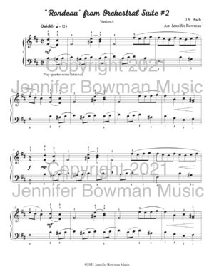 “Bachlets” Rondeau from Orchestral Suite #2 by J.S. Bach, arranged by Jennifer Bowman