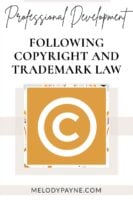 Copyright symbol, following copyright and trademark law in the piano studio