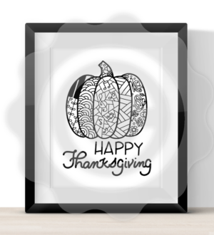 Happy Thanksgiving Coloring Page and Poster