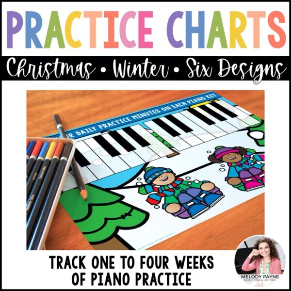 Christmas and Winter Piano Practice Challenge Charts