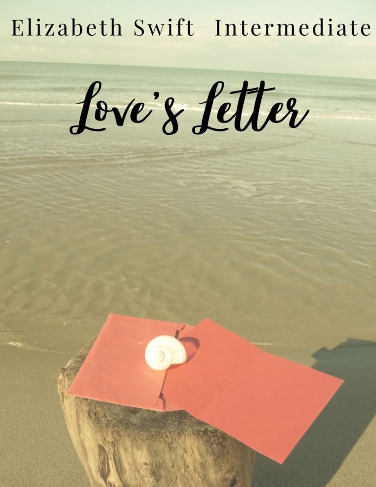 red letter and envelope on post at beach