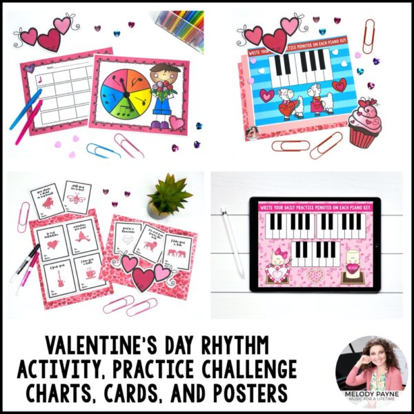 Bundle of Music Games, Activities, and Worksheets for Valentine's Day
