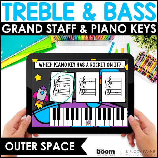 Grand Staff Note Reading and Piano Keys BOOM™ Cards - Match Piano Key to Pitch
