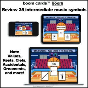 Music Symbols Basketball Boom Cards™ Set 2