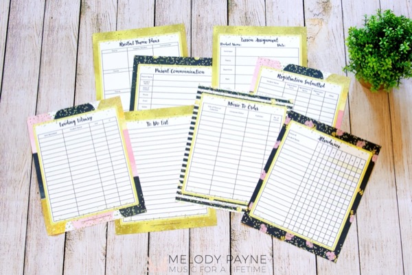 Get Organized with Piano Studio Business and Planning Templates