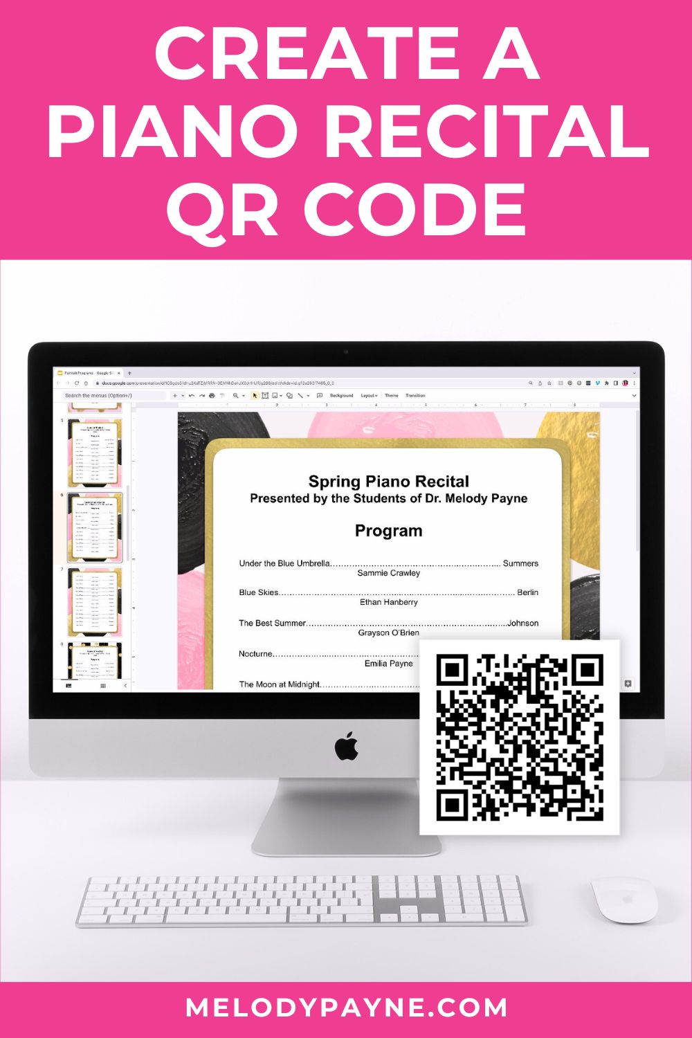 How To Create a QR Code for Your Piano Recital Program