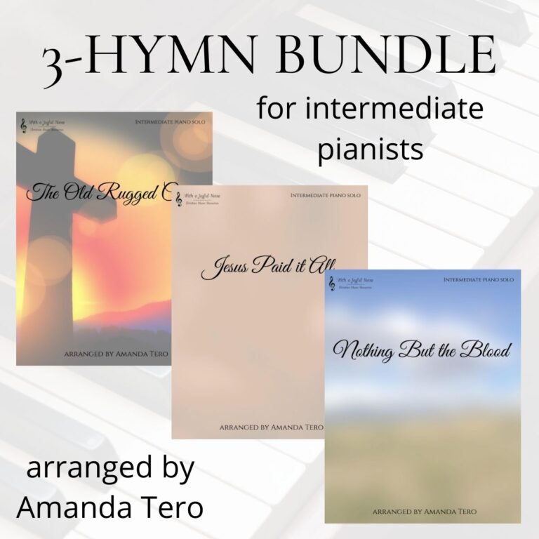 3 Hymn Bundle intermediate - The Old Rugged Cross, Jesus Paid it All, Nothing But the Blood