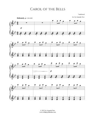 Carol of the Bells/Ukrainian Bell Carol – Christmas intermediate piano sheet music solo