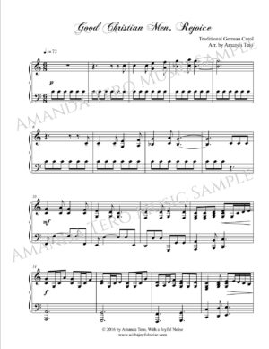 Good Christian Men Rejoice – Early Advanced piano Christmas solo sheet music